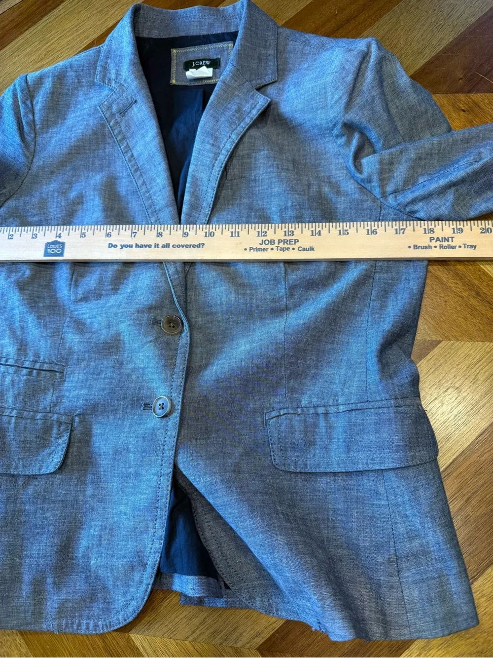 J. Crew Heathered Light Blue Linen-Blend Blazer